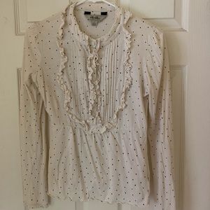 Anthropologie ruffled long sleeve shirt